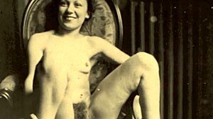 Vintage erotiek: Oma's harige poesje wordt hard geneukt in HD-video