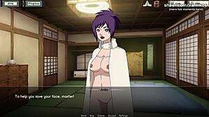 Animerad bystig tonåring Anko Mitarashi lär sig sensuella färdigheter från sin mästare i Naruto Hentai-spelet