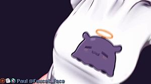 Japon sansürsüz hentai: Ninomae Ina ve büyük poposu 3D'de hakim