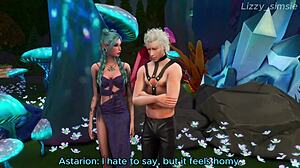 Astarion, Tavs'ın ıslak amını zevkle tatmin ediyor ve bir Sims 4 Hentai animasyonunda içine boşalıyor