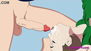 Пышная зрелая женщина занимается потрясающим оральным сексом - Явная анимация хентая
